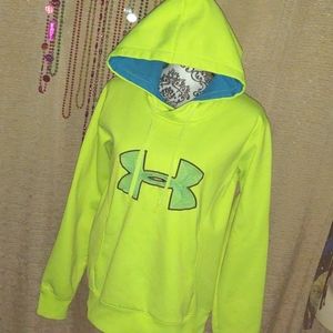 Under Armour Storm Cold Gear Semi-Fitted Neon Hoodie